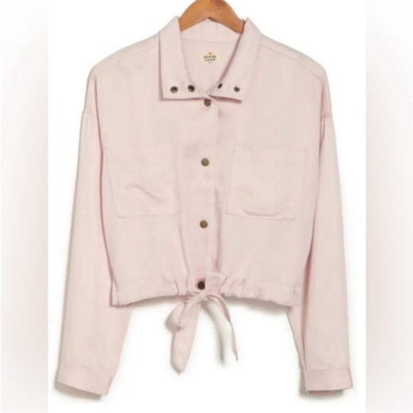 NWT Marine Layer Soft Pink Oslo Tie Hem Utility Jacket X-Small - Picture 2 of 11